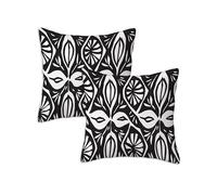 Outdoor Cushions Black Waterproof Cushions Covers 90 x 90 cm Set of 2 Outdoor Throw Pillow Covers Linen Square Decorative Pillows Bohemia for Garden Furniture Bench Living Room Chair Patio Decor Z-482