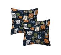 Outdoor Cushions Black Waterproof Cushions Covers 90 x 90 cm Set of 2 Outdoor Throw Pillow Covers Linen Square Decorative Pillows Abstract, Garden Furniture Bench Living Room Chair Patio Decor Z-484