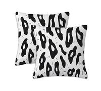 Outdoor Cushions Black White Waterproof Cushion Covers 90 x 90 cm, Set of 2 Linen Square Pillow Covers with Invisible Zipper, Simple Throw Pillow for Patio Garden Porch Bench Sofa Room Bed Chair S-791