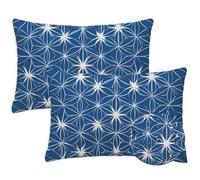 Outdoor Cushions Blue Cushion Covers 40x80 cm Waterproof Soft Sofa Pillows Set of 2 Rectangle Garden Cushions Boho Decorative Pillowcases for Summer Fall Sofa Chair Decor, Gifts for Women S-922