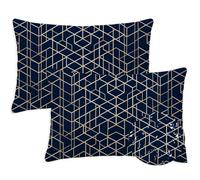 Outdoor Cushions Blue Cushion Covers 50x60 cm Waterproof Soft Sofa Pillows Set of 2 Rectangle Garden Cushions Abstract GeometryDecorative Pillowcases for Summer Fall Sofa Chair Decor, for Women S-942