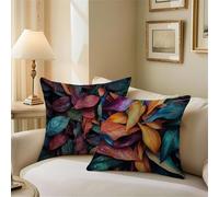 Outdoor Cushions Color Cushion Covers 35cm x 35cm Leaf Garden Cushions, Outdoor Cushion Covers Waterproof, Summer Decorative Square Pillowcases with Invisible Zipper for Garden Furniture Sofa Z1-682
