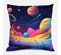 Outdoor Cushions Colorful Cushion Covers 40 x 40 cm Universe Pillows Covers Linen Waterproof with Invisible Zipper Decor Square Throw Pillowcases for Garden Furniture Patio Sofa Bed Balcony S#467
