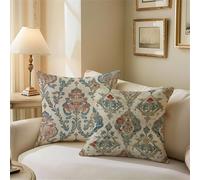 Outdoor Cushions Cream Cushion Covers 35cm x 35cm Pattern Garden Cushions, Outdoor Cushion Covers Waterproof, Decorative Square Pillowcases with Invisible Zipper for Garden Furniture Sofa Bed Z1-388
