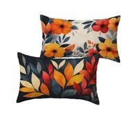 Outdoor Cushions, Cushion Covers 40cm x 70cm Burnt Orange Cushion Covers Caramel Garden Cushions Waterproof Linen Sofa Pillows for Patio Courtyard Garden Furniture Decor Gifts for Woman Set of 2 C-292