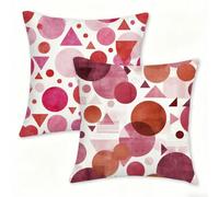 Outdoor Cushions Decorative Cushion Covers 70x70cm, Square Linen Pillow Cases 2 Pack, Double-Sided Simple Pillowcases for Garden Cushions Waterproof, Patio Farmhouse Home Decor Geometry (2) 0n-394