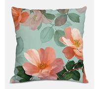 Outdoor Cushions Flower Cushion Covers 60 x 60 cm Duck Eggs Pillows Covers Linen Waterproof with Invisible Zipper Decor Square Throw Pillowcases for Garden Furniture Patio Couch Sofa Bed Balcony S#249