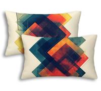 Outdoor Cushions Geometric, 2 Pack Waterproof Cushion Covers 30x50 cm, Rectangular Cushion Covers Abstract, Liquid Resistant Double Sided Pillow Cases for Outdoor Garden Furniture Chair Balcony -8532