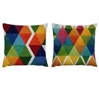 Outdoor Cushions Geometry Cushion Covers 50cm x 50cm Minimalist Velvet Decorative Throw Set of 2 Pillows Cushions Waterproof Modern Square Pillow Cases, for Garden Sofa Chair Bedroom Home Office zj624
