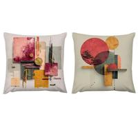 Outdoor Cushions Geometry Cushion Covers 60cm x 60cm Colorful Velvet Decorative Throw Set of 2 Pillows Cushions Waterproof Modern Square Pillow Cases, for Garden Sofa Chair Bedroom Home Office zj-578