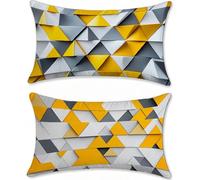 Outdoor Cushions Geometry Simplicity Cushion Covers 24x48in Velvet Garden Cushions Waterproof Set of 2 Sofa Cushion for Outdoor Furniture Decorative Pillows Oblong Outside Throw Pillow Covers u-13984
