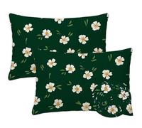 Outdoor Cushions Green Cushion Covers 40x65 cm Waterproof Soft Sofa Pillows Set of 2 Rectangle Garden Cushions Floral Decorative Pillowcases for Summer Fall Sofa Chair Decor, Gifts for Women S-1074