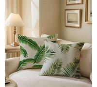 Outdoor Cushions Green Cushion Covers 70cm x 70cm Leaf Garden Cushions, Outdoor Cushion Covers Waterproof, Summer Decorative Square Pillowcases with Invisible Zipper for Garden Furniture Sofa Z1-672