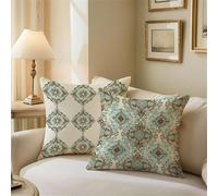 Outdoor Cushions Mustard Cushion Covers 70cm x 70cm Pattern Garden Cushions, Outdoor Cushion Covers Waterproof, Decorative Square Pillowcases with Invisible Zipper for Garden Furniture Sofa Bed Z1-530