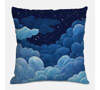 Outdoor Cushions Navy Blue Cushion Covers 60 x 60 cm Cloud Pillows Covers Linen Waterproof with Invisible Zipper Decor Square Throw Pillowcases for Garden Furniture Patio Couch Sofa Bed Balcony S#281