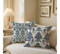 Outdoor Cushions Navy Cushion Covers 40cm x 40cm Beige Garden Cushions, Outdoor Cushion Covers Waterproof, Summer Decorative Square Pillowcases with Invisible Zipper for Garden Furniture Sofa Z1-418