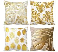 Outdoor Cushions Northern Europe Cushion Covers 50 x 50 Pack of 4 Square Sofa Pillows Modern And Simple, Outdoor Waterproof Linen Decorative Pillows Covers for Garden Furniture Home Decor Gifts v13-2