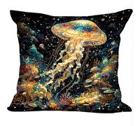 Outdoor Cushions Pack of 2, 45x45cm, Linen Spring Summer Decor Cushion Covers, Jellyfish Reef, Double Sided Pattern Throw Pillow Case, Garden Patio Furniture Sofa Decor, A Gift for a Lady ZY1X-707