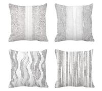 Outdoor Cushions Plain Cushion Covers 50 x 50 Set of 4 Velvet Simplicity Cushion Covers Garden Cushions Square with Invisible Zipper Sofa Pillows Decorative Pillows for Patio Garden Bench T-530