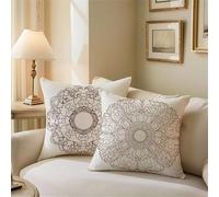 Outdoor Cushions Plain Cushion Covers 50cm x 50cm Pattern Garden Cushions, Outdoor Cushion Covers Waterproof, Decorative Square Pillowcases with Invisible Zipper for Garden Furniture Sofa Bed Z1-372