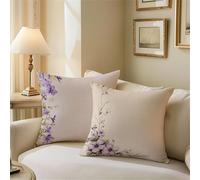 Outdoor Cushions Plain Cushion Covers 55cm x 55cm Flower Garden Cushions, Outdoor Cushion Covers Waterproof, Decorative Square Pillowcases with Invisible Zipper for Garden Furniture Sofa Bed Z1-656
