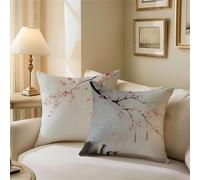 Outdoor Cushions Plain Cushion Covers 65cm x 65cm Plum Bossom Garden Cushions, Outdoor Cushion Covers Waterproof, Summer Square Pillowcases with Invisible Zipper for Garden Furniture Sofa Bed Z1-646
