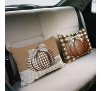Outdoor Cushions Pumpkin Cushion Covers 60x90 cm, Waterproof Linen Pillowcases Geometry Throw Pillows Rectangular Decorative Pillowcases Set of 2 Outdoor Sofa Pillows for Home Office Fall Decor w-642