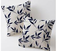 Outdoor Cushions Simple Cushion Covers 55x55 cm Waterproof Linen Large Garden Cushions Pack of 2 Leaf Throw Pillow Cases Square Sofa Pillowcases for Summer Fall Farmhouse Decor, Gifts for Women C-848