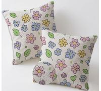 Outdoor Cushions Simple Cushion Covers 55x55 cm Waterproof Linen Large Garden Cushions Pack of 2 Wildfloral Throw Pillow Cases Square Sofa Pillowcases for Summer Fall Farmhouse Decor for Women C-840