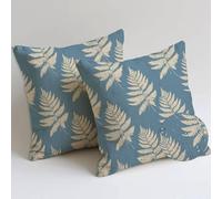 Outdoor Cushions Simple Cushion Covers 55x55 cm Waterproof Soft Large Garden Cushions Pack of 2 Leaf Throw Pillow Cases Square Sofa Pillowcases for Summer Fall Farmhouse Decor, Gifts for Women C-844