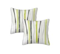 Outdoor Cushions Simple Waterproof Cushions Covers 85 x 85 cm Set of 2 Outdoor Throw Pillow Covers Linen Square Decorative Pillows Striped, Garden Furniture Bench Living Room Chair Patio Decor Z-656