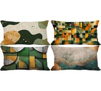 Outdoor Cushions Soft Set of 4 40 x 80 Cushion Covers Turquoise Decorative Pillows Cover Abstract Double-Sided Pattern Design with Invisible Zip, Summer Outdoor Garden Patio Room Decor Gifts 19t-5