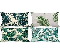 Outdoor Cushions Soft Set of 4 70 x 90 Cushion Covers Green Decorative Pillows Cover Northern Europe Double-Sided Pattern Design with Invisible Zip, Outdoor Patio Garden Bench Room Decor Gifts 16d-0