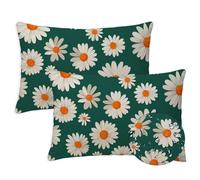 Outdoor Cushions Summer Floral Cushion Covers 40x60 cm Waterproof Linen Sofa Pillows Set of 2 Rectangle Garden Cushions DaisyDecorative Pillowcases for Summer Fall Sofa Chair Decor, for Women S-1294