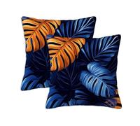 Outdoor Cushions Tropical Plants Waterproof Cushion Covers 65 x 65 cm, Set of 2 Linen Square Pillow Covers with Invisible Zipper, Leaf Throw Pillow for Patio Garden Porch Living Room Bed Chair S-975