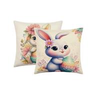 Outdoor Cushions Waterproof 30x30cm Set of 2, Cushion Covers cute rabbit