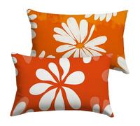 Outdoor Cushions Waterproof 40x60cm Burnt Orange Garden Cushions Simple Velvet Decorative Rectangle Pillows Covers Invisible Zipper Double Sided Printing Set of 2, Sofa Patio Fall Winter Decor Y-P495