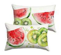 Outdoor Cushions Waterproof 40x60cm Milky Garden Cushions Fruit Velvet Decorative Rectangle Pillows Covers Invisible Zipper Double Sided Printing Set of 2 for Sofa Patio Bench Fall Winter Decor Y-P609
