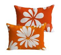 Outdoor Cushions Waterproof 40x75cm Burnt Orange Garden Cushions Simple Linen Decorative Rectangle Pillows Covers Invisible Zipper Double Sided Printing Set of 2, Sofa Patio Fall Winter Decor Y-P495