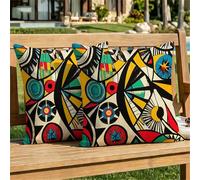 Outdoor Cushions Waterproof 45cm x 45cm colourful Cushion Covers Velvet Square Throw Pillow Cases 2 pack, with Invisible Zipper Bohemia Decorative Pillows Covers for Garden Couch Sofa Patio dj-346