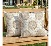 Outdoor Cushions Waterproof 65cm x 65cm Nordic Cushion Covers Velvet Square Throw Pillow Cases 2 pack, with Invisible Zipper Gold Decorative Pillows Covers for Outdoor Garden Couch Sofa Patio dj-358