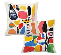 Outdoor Cushions Waterproof Abstract Cushion Covers 35x35cm Set of 2 Sofa Cushions for Garden Furniture Velvet Cushion Cover Large Bed Decorative Pillows Cover Color Throw Pillow Covers Square f-15769
