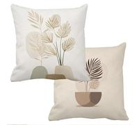 Outdoor Cushions Waterproof Abstract Cushion Covers 50x50cm Set of 2 Sofa Cushions for Garden Furniture Linen Cushion Cover Large Bed Decorative Pillows Cover Potted Plants Throw Pillow Covers f-13383