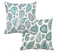 Outdoor Cushions Waterproof Abstract Cushion Covers 50x50cm Set of 2 Sofa Cushions for Garden Furniture Velvet Cushion Cover Large Bed Decorative Pillows Cover Turquoise Throw Pillow Covers f-10331
