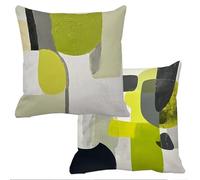 Outdoor Cushions Waterproof Abstract Cushion Covers 60x60cm Set of 2 Sofa Cushions for Garden Furniture Linen Cushion Cover Large Bed Decorative Pillows Cover Green Throw Pillow Covers Square f-12620