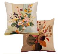 Outdoor Cushions Waterproof Abstract Cushion Covers 60x60cm Set of 2 Sofa Cushions for Garden Furniture Velvet Cushion Cover Large Bed Decorative Pillows Cover Flower Throw Pillow Covers f-10486