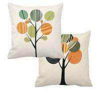 Outdoor Cushions Waterproof Abstract Cushion Covers 60x60cm Set of 2 Sofa Cushions for Garden Furniture Velvet Cushion Cover Large Bed Decorative Pillows Cover Tree Throw Pillow Covers Square f-9857
