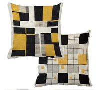 Outdoor Cushions Waterproof Abstract Cushion Covers 60x60cm Set of 2 Sofa Cushions for Garden Furniture Linen Cushion Cover Large Bed Decorative Pillows Cover Geometry Throw Pillow Covers f-10937