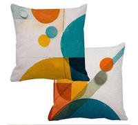 Outdoor Cushions Waterproof Abstract Cushion Covers 70x70cm Set of 2 Sofa Cushions for Garden Furniture Velvet Cushion Cover Large Bed Decorative Pillows Cover Geometry Throw Pillow Covers f-9927