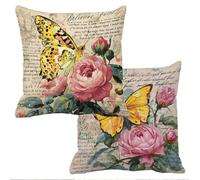 Outdoor Cushions Waterproof Animal Cushion Covers 35x35cm Set of 2 Sofa Cushions for Garden Furniture Linen Cushion Cover Large Bed Decorative Pillows Cover Butterfly Throw Pillow Covers f-13500